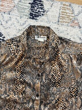 Vintage Satin Animal Print Blouse 80s Office Career Club Mafia Wife Small